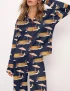 Funny Summer Hot Dog Silky Satin Pajama Set For Women