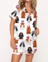 Cavalier King Charles 4th Of July Silky Satin Pajama Set For Women