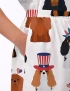 Cavalier King Charles 4th Of July Silky Satin Pajama Set For Women