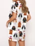 Cavalier King Charles 4th Of July Silky Satin Pajama Set For Women