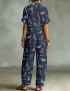 Shark Cotton Button Shirt Jumpsuit For Women