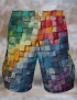 Tie Dye Patchwork Print Cargo Shorts