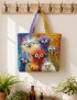 Colorful Animal Lover Quilted Tote Bag