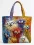 Colorful Animal Lover Quilted Tote Bag