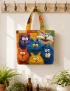 Colorful Animal Lover Quilted Tote Bag
