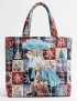 White Christmas Quilted Tote Bag