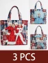 White Christmas Quilted Tote Bag