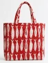 Fish Print Quilted Tote Bag
