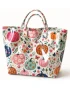 Pink Floral Pumpkin PVC Tote Bag