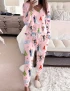Love Actually Christmas Long Short Soft Casual Pajama Set For Women