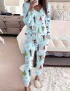 Love Actually Christmas Long Short Soft Casual Pajama Set For Women