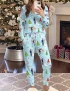 Love Actually Christmas Long Short Soft Casual Pajama Set For Women