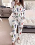 Love Actually Christmas Long Short Soft Casual Pajama Set For Women