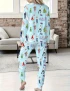 Love Actually Christmas Long Short Soft Casual Pajama Set For Women