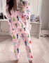 Love Actually Christmas Long Short Soft Casual Pajama Set For Women