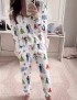 Love Actually Christmas Long Short Soft Casual Pajama Set For Women