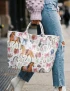 Horse Floral PVC Tote Bag