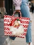 Striped Santa PVC Tote Bag