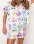 Kawaii Dumpling Silky Satin Pajama Set For Women