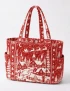 Christmas Holiday Multiple Pockets Quilted Tote Bag