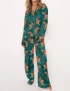 Vintage Tiger Silky Satin Pajama Set For Women