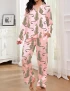 Cheetah Silky Satin Pajama Set For Women