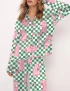 Pink Cheetah Silky Satin Pajama Set For Women