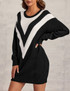 Black And White Pattern Knitted Dress
