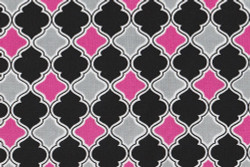 Quatrefoil Pink Gray