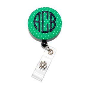 kelly green swiss dot personalized id badge reel kelly green swiss dot personalized id badge reel
