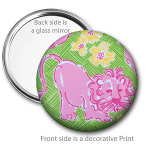 Lion Floral Pocket Mirror