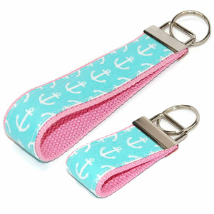 aqua anchors keychain in both the mini and wristlet size aqua anchors keychain in both the mini and wristlet size