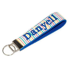 Multi Stripe Full Size Personalized Key Fob