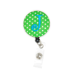lime swiss dot personalized id badge reel lime swiss dot personalized id badge reel