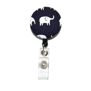 elephant id badge reel with fabric cover