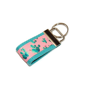Cactus on Pink Mini Key Fob Cactus on Pink Mini Key Fob