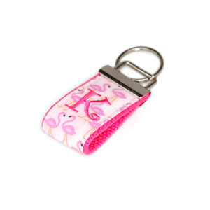 Pink Flamingos Mini Personalized Key Fob Picture 1 Pink Flamingos Mini Personalized Key Fob Picture 1