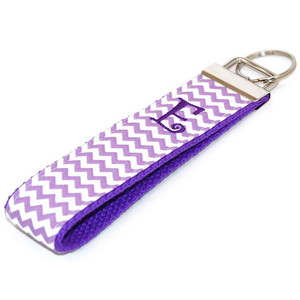 Purple Chevron Personalized Key Fob Purple Chevron Personalized Key Fob