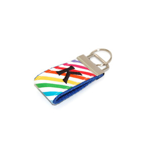 Rainbow Stripes Mini Personalized Key Fob Rainbow Stripes Mini Personalized Key Fob