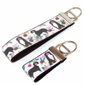 bernese mountain dog keychain silver hardware in both wristlet and mini size bernese mountain dog keychain silver hardware in both wristlet and mini size