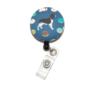 springer spaniel id badge reel with fabric cover springer spaniel id badge reel with fabric cover