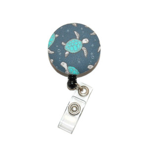 sea turtle id badge reel with fabric cover sea turtle id badge reel with fabric cover