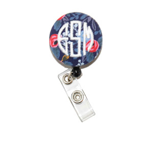 floral coral personalized id badge reel floral coral personalized id badge reel