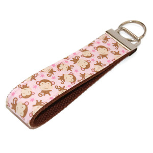 Monkey on Pink Keychain Monkey on Pink Keychain