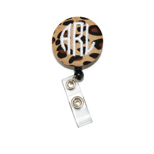 leopard personalized id badge reel leopard personalized id badge reel
