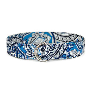 Navy Blue Paisley Fabric Belt Navy Blue Paisley Fabric Belt