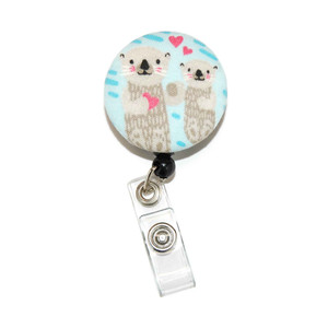 otters id badge reel with fabric cover otters id badge reel with fabric cover
