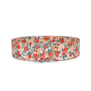 Floral With Mint Coral Fabric Belt Floral With Mint Coral Fabric Belt