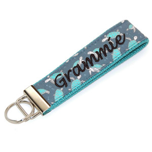 Sea Turtles Blue Keychain Personalized with Name Sea Turtles Blue Keychain Personalized with Name