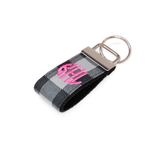 Buffalo Check Gray Black Mini Keychain Personalized Monogram Picture 1 Buffalo Check Gray Black Mini Keychain Personalized Monogram Picture 1